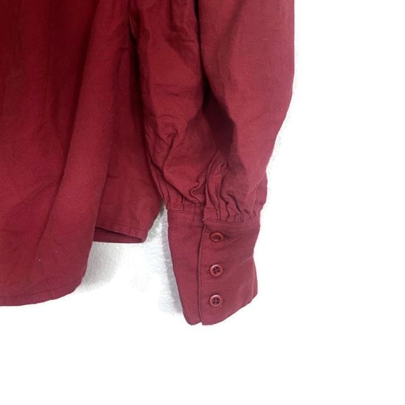 5 for $30 Bern Conrad Vintage Button Down Ruffle Collar Shirt Burgundy Medium - Picture 4 of 6